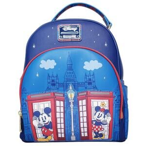 Disney Parks X Loungefly Epcot UK London Phone Booth Mickey Minnie Mini Backpack